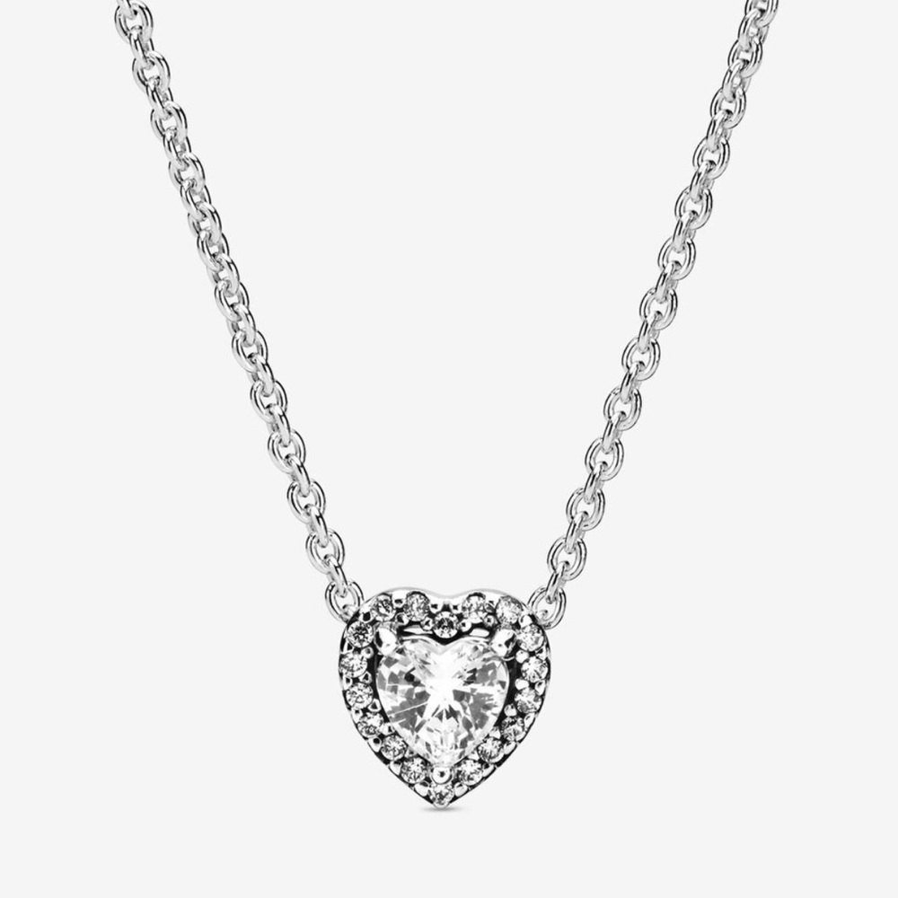 Pandora Elevated Heart Necklace - Sterling Silver